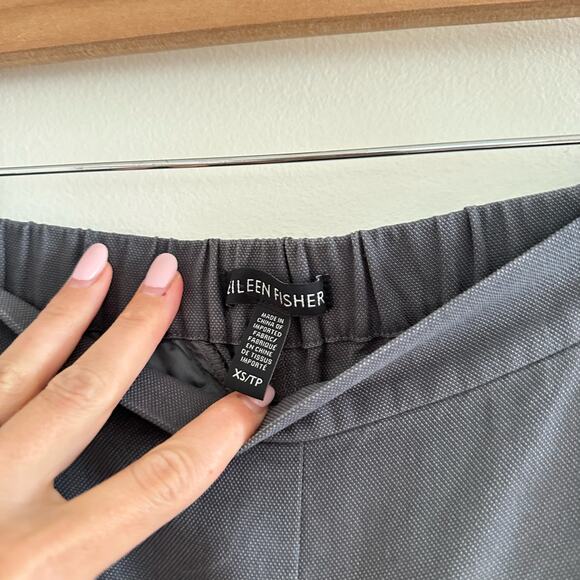 Eileen Fisher Cropped Straight-Leg Stretch Crepe Pants Gray XS - Picture 5 of 11